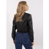 Fekete női rövid bomber dzseki zsebekkel