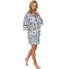Női fehér és fekete viszkóz fürdőköpeny kimonó szabással Doctor Nap