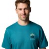 Türkiz férfi póló nyomattal a hátán Columbia Kettle River Outdoor Tee