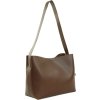 Sötétbarna női bőr shopper táska ELLISE (Méret ONE SIZE)