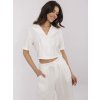 Krémszínű női lenvászon szett rövid inggel