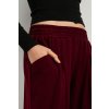 Bordó női pamut melegítőnadrág széles szárral (Rozmiar L)