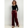 Bordó női pamut melegítőnadrág széles szárral (Rozmiar L)