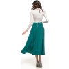 Smaragdszínű női midi szoknya kiszélesedő szabással (Rozmiar S)