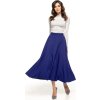 Sötétkék női midi szoknya kiszélesedő szabással (Rozmiar S)