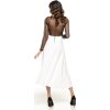 Fehér női midi szoknya kiszélesedő szabással (Rozmiar S)