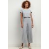 Női szürke vászonnadrág magas derékkal (Rozmiar L)