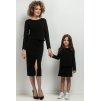 Fekete lány szoknya hasítékkal - anya és lánya (Rozmiar 98)