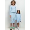 Női világoskék szoknya hasítékkal - anya és lánya (Rozmiar S)