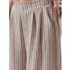 Barna női csíkos széles szárú nadrág MODERESS