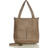 MARCO MAZZINI Taupe női bőr shopper táska (Méret ONE SIZE)