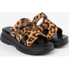 Női leopárd mintás platformos papucs