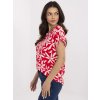 Piros női mintás viszkóz póló