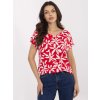 Piros női mintás viszkóz póló