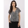 Szürke-fekete női mintás viszkóz nyári blúz