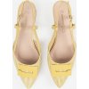 Elegáns női sárga, alacsony sarkú cipő, 2,5 cm-es sarok