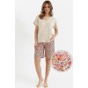 Női rövid pizsama virágos rövidnadrággal Cana