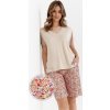 Női rövid pizsama virágos rövidnadrággal Cana
