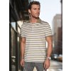 Csíkos fehér-zöld férfi póló