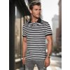 Csíkos fehér-fekete férfi póló