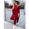 (Méret S/M) Borvörös velúr tréningruha szett SO COMFY
