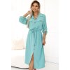Menta színű ing midi ruha derékban megkötéssel