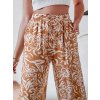 Camel színű női mintás nadrág TROPICAL SUN