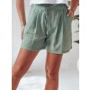 Világoszöld női szövet rövidnadrág megkötővel RELAX TIME