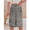 Női szürke farmerszoknya, magas derekú és gombos GUZIKOVA