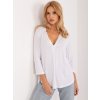 Fehér bő póló nyakkivágással V