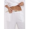 Fehér női nyári viszkóz nadrág kötött övvel