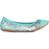 Kék női balerinacipő kígyómintával és masnival
