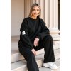 Fekete női viszkóz melegítőruha széles szárral