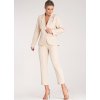 Női világos bézs elegáns szett kabáttal és nadrággal