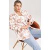Női krémszínű blézer virágmintával