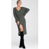 Olajzöld női kötött ruha viszkózzal