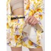 Sárga női virágmintás blézer és szoknya szett beépített rövidnadrággal (Méret ONE SIZE)