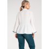 Fehér női viszkóz blúz hosszú, bő ujjakkal
