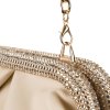 Rovicky bézs női láncos clutch táska