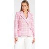 Rózsaszín női blézer elegáns jacquard anyagból
