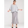 Női szürke oversize bő ujjú pulóver