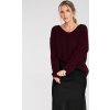 Női bordó pulóver, hosszú ujjú