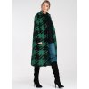 Zöld-fekete női hosszú mintás kabát