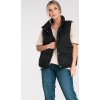 Fekete női steppelt mellény zsebekkel