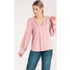 Rózsaszín női elegáns szatén blúz