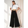 Fekete női elegáns bő szárú nadrág magas derékkal