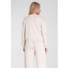 Bézs színű női viszkóz pulóver mellzsebbel