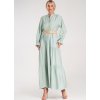 Menta színű viszkóz maxi ruha állógallérral