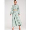 Menta színű viszkóz maxi ruha állógallérral