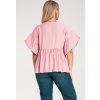 Rózsaszín női viszkóz blúz bő ujjakkal